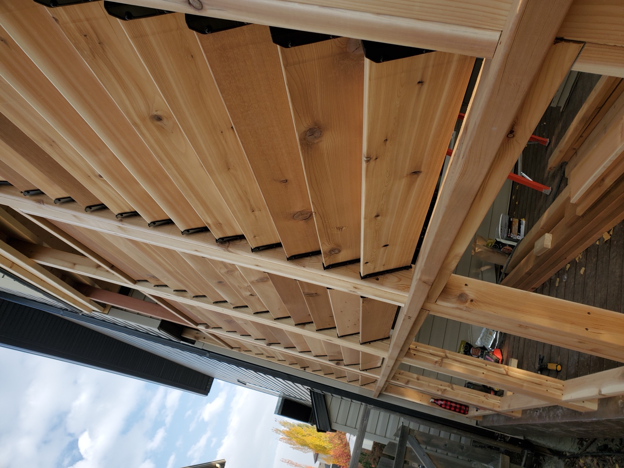 Cedar louvered pergola